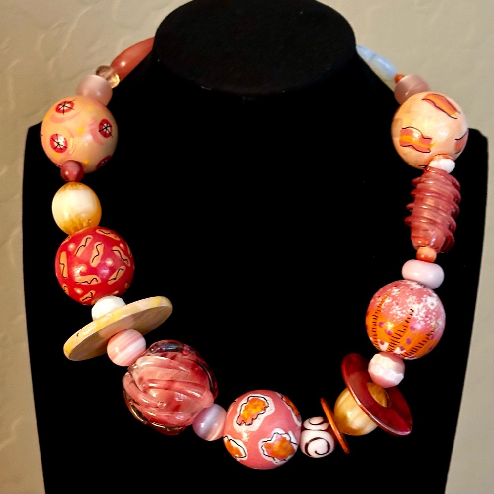Artisan Yvonne Irvin statement necklace. Handmade beads, BEAUTIFUL will WOW!!